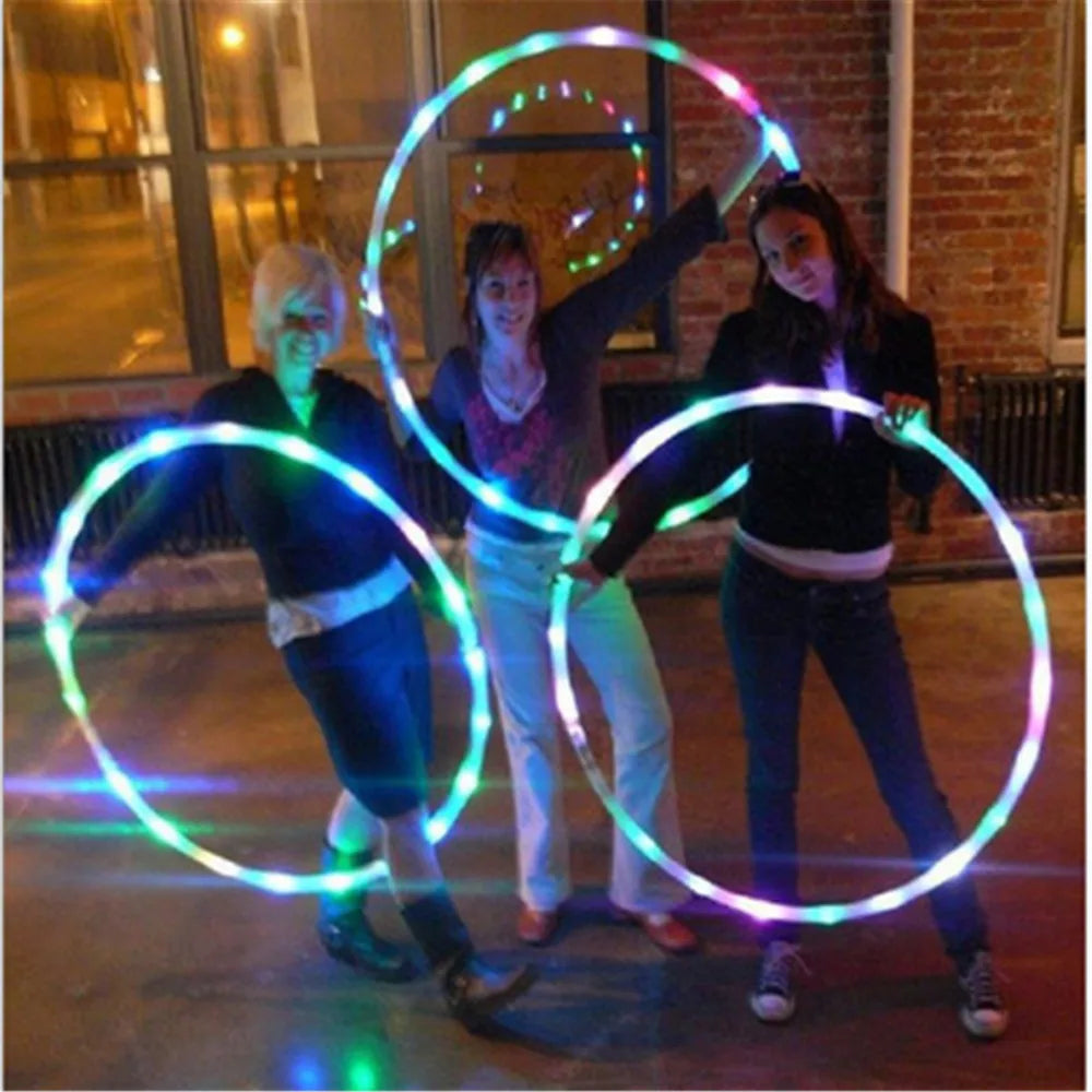 LED Colorful Fitness Circle Performing Arts Abdominal Fat Loss Light Fitness Crossfit Foldable Sport Hoop Gym Fitness Equipments - Sun Studio