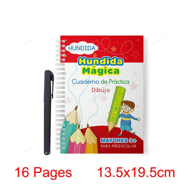 Free Shipping Reusable Montessori Toys French English Spanish Copybooks Pen Writing Sticker Magic Copybook for Calligraphy - Sun Studio