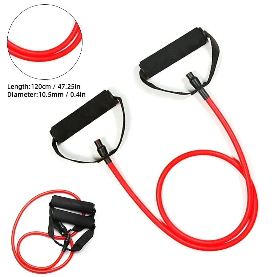 5 Levels Resistance Bands with Handles Men Yoga Pull Rope Elastic Fitness Exercise Tube Band for Home Workouts Strength Training - Sun Studio