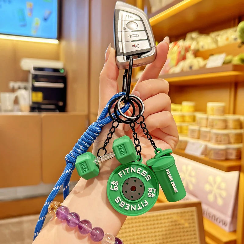 Fitness Keychain,Colorful Gym Bag Charm for Fitness Lovers, Motivational Fitness Gym Key ring,Workout Keychain Gifts - Sun Studio