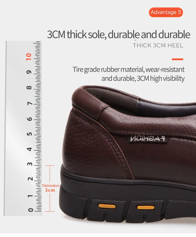 LAORENTOU genuine leather thick soled casual leather shoes for middle-aged and elderly fathers, oversized business shoes 66736 - Sun Studio