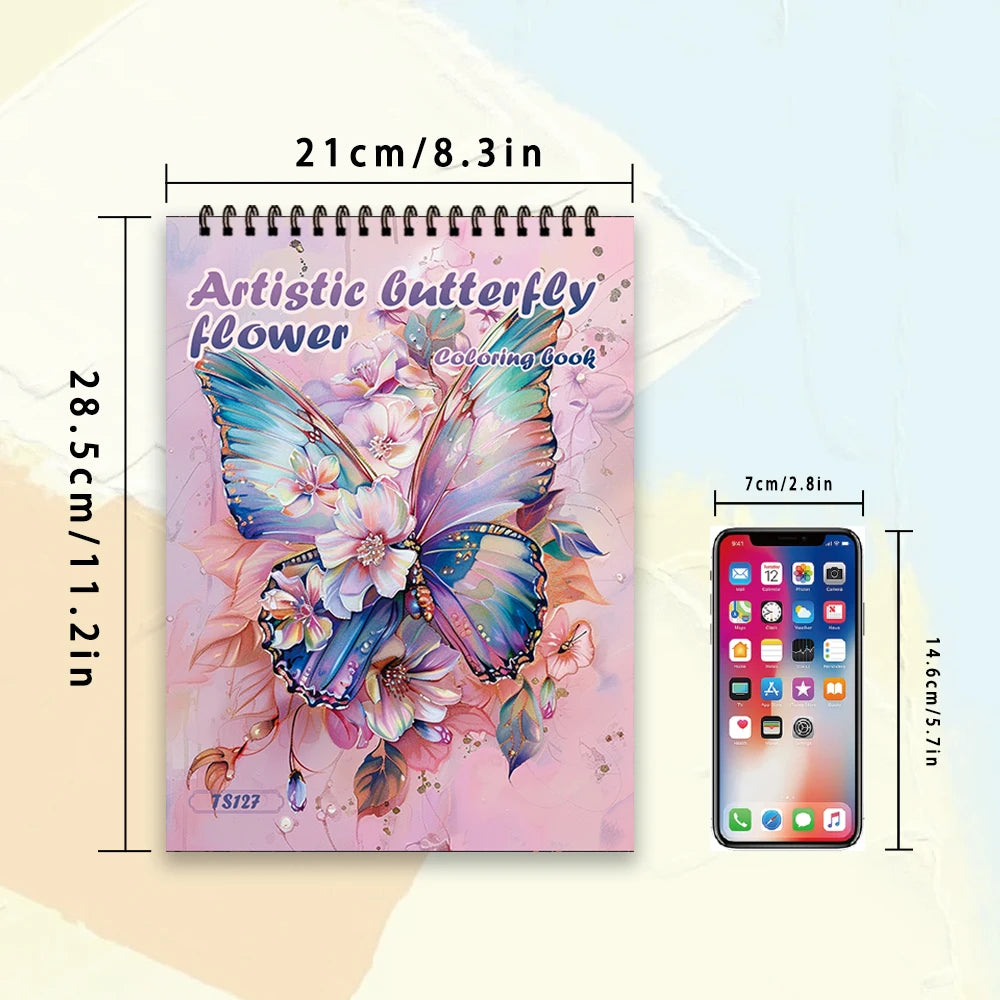 30 Sheets Stress Relief Coloring Book, 11.2x 8.3in,100gsm Thick Paper, Spiral Bound, Halloween Gift, Christmas Gift Option - Sun Studio