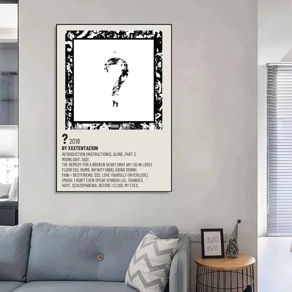 Hip Hop Rap Wall Art Hip Hop Z-XXXTentacion Music Cover Album Canvas Poster Print Living Room Bedroom Home Decor - Sun Studio