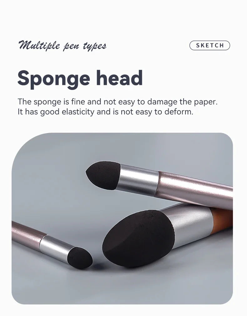 Sketch Pen Brush Artist Blending Pen Washable Rubbing Sponge Wipe Clean Tool Set Reusable Drawing Processing Rendering Eraser - Sun Studio