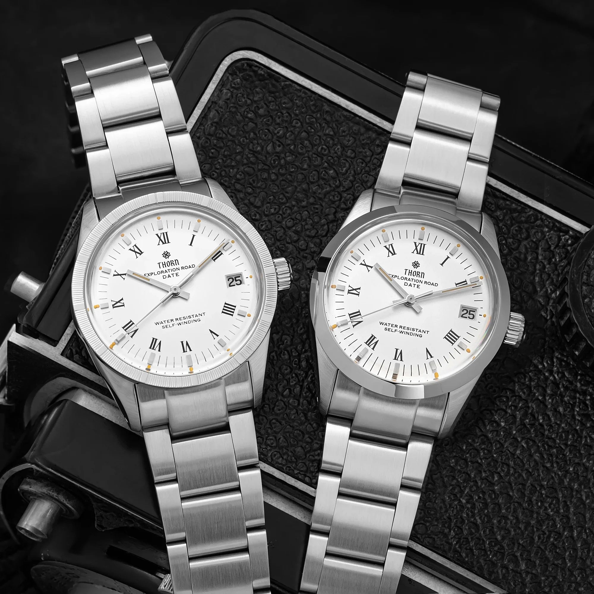 THORN T004 34mm Retro Men's Watch Automatic Movement Watch Hemisphere Sapphire Luminous 10Bar Waterproof Watches - Sun Studio