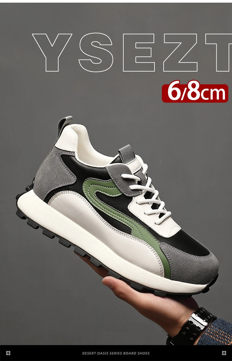 High Quality Flat/6/8 Cm Men Elevator Sneakers Summer Casual Trainers Height Increase Shoes Mesh Student Running Men Lift Shoes - Sun Studio