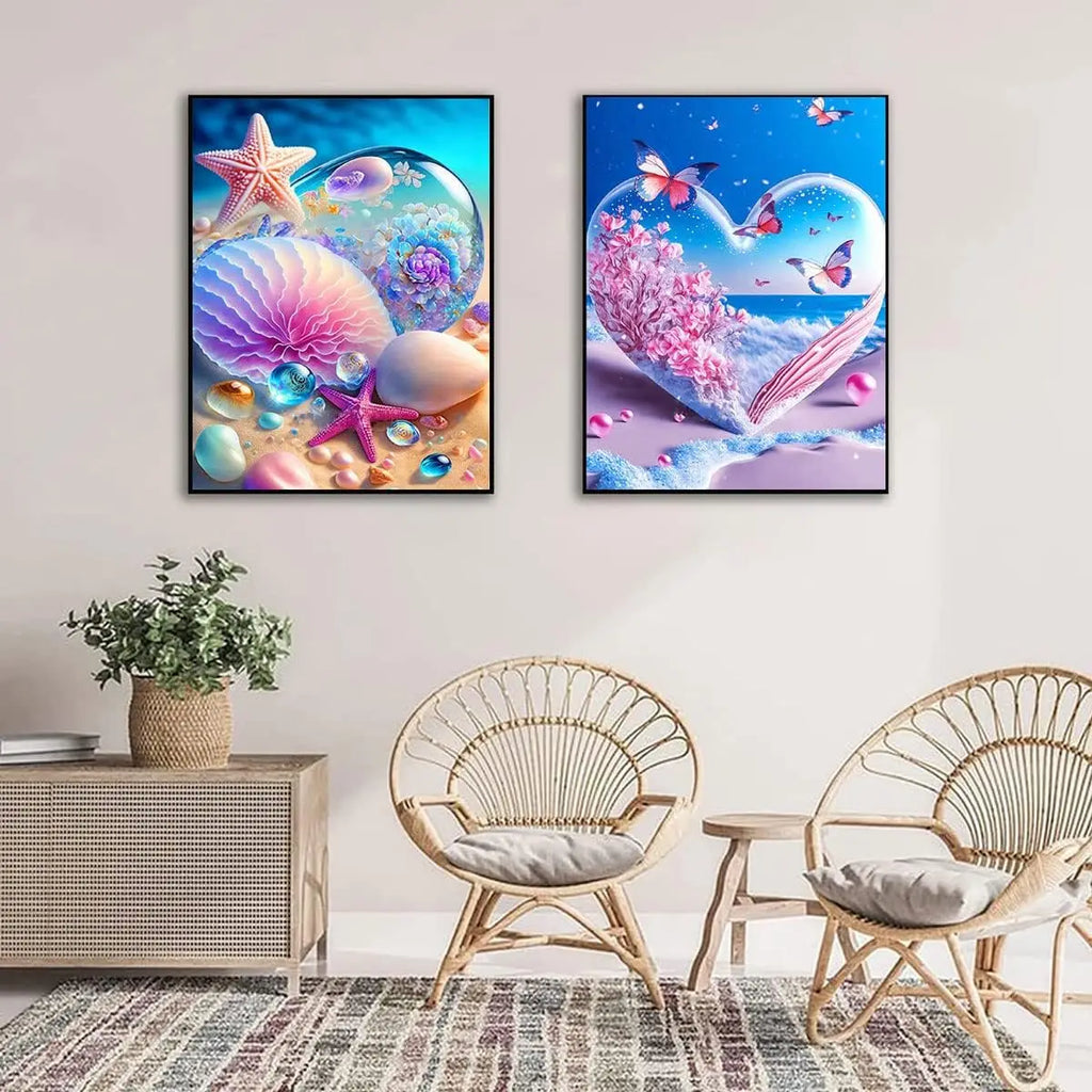 Starfish 5D Diamond Painting Fantasy Shell Seaside Scenery Full Diamond Embroidery Mosaic Cross Stitch Kits Bedroom Home Decor - Sun Studio