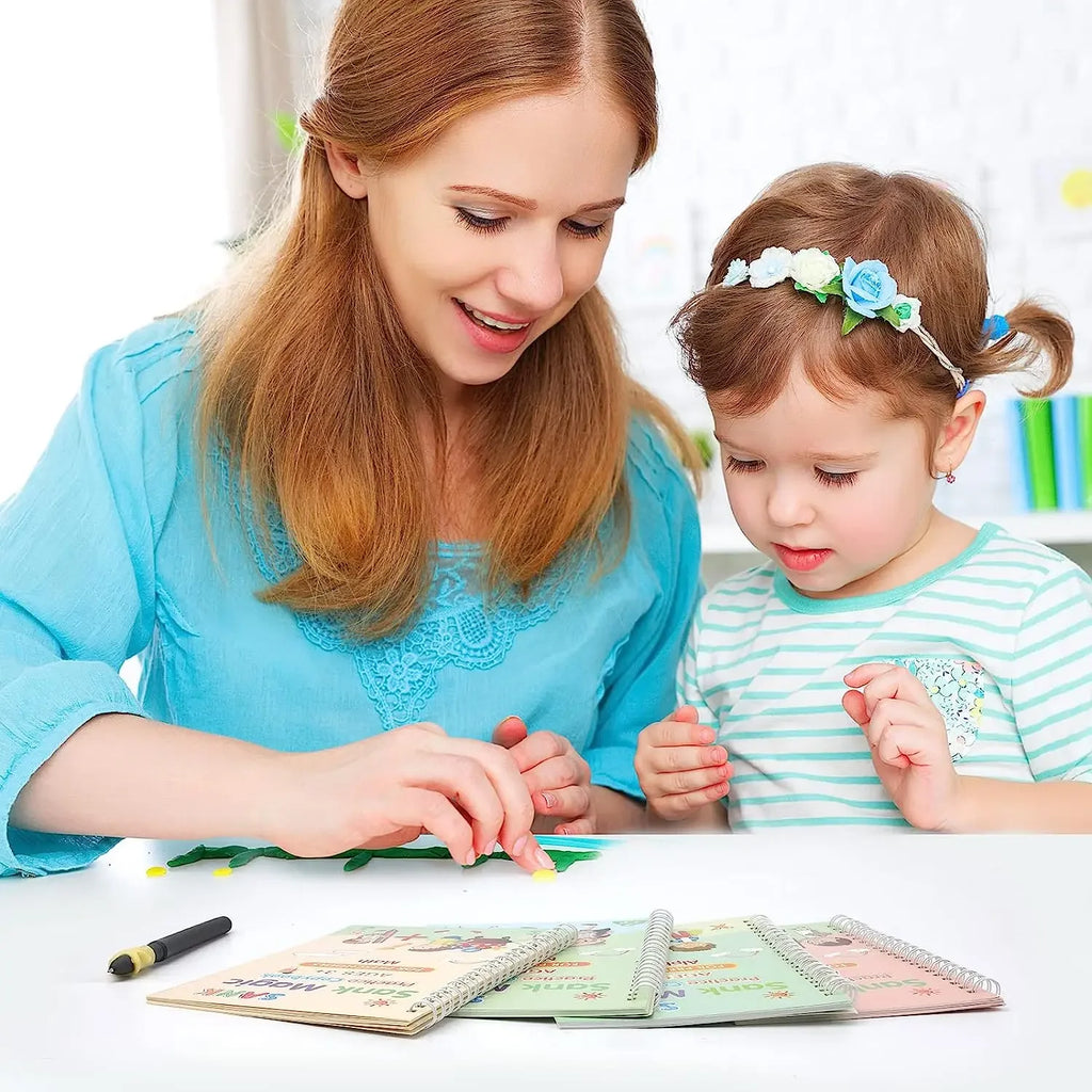 3D Calligraphy Copybook Reusable Learning Math English Book Drawing Numbers Education for Kids Letter Practice Toy Gifts - Sun Studio