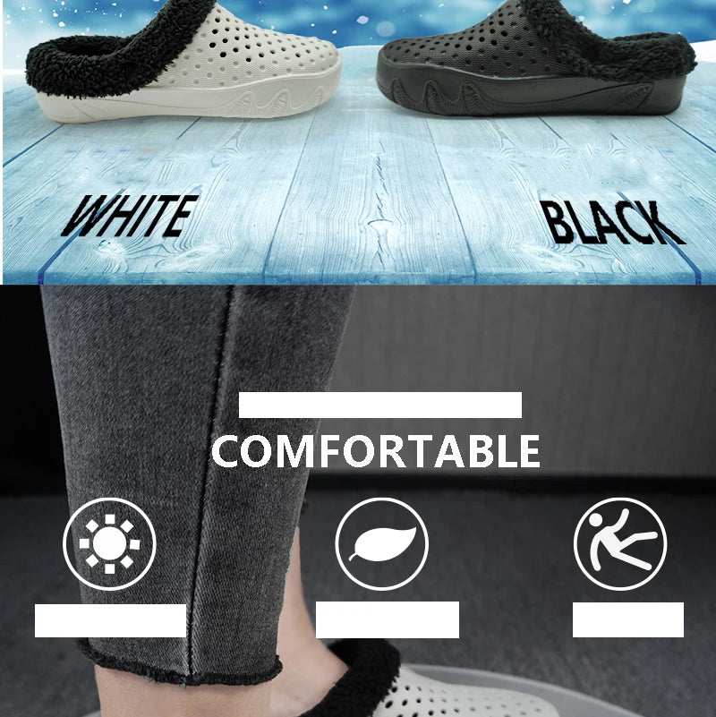 Winter Men Slippers Warm Cotton Shoes Casual Slides EVA Plush Shoes Comfortable Light  Slippers Indoor Shoes For Couple 36-47 - Sun Studio