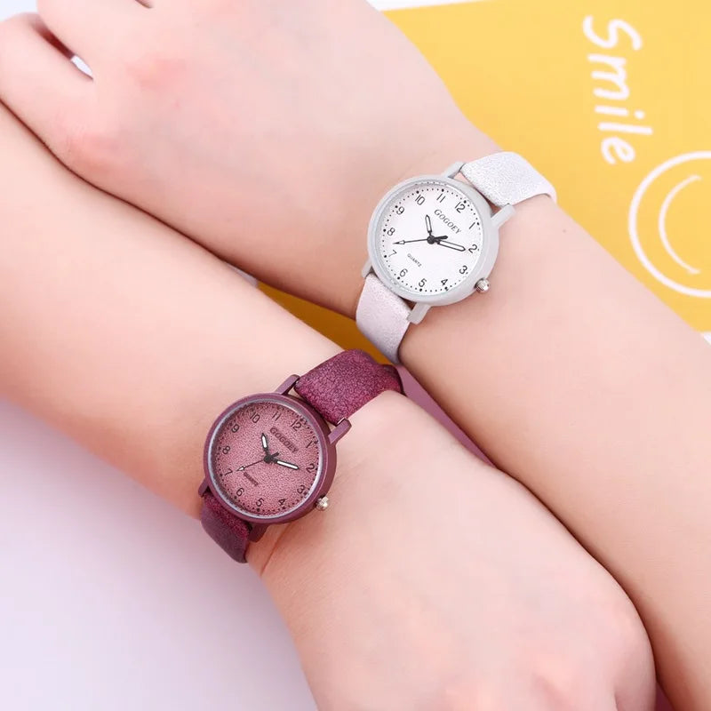 Women Watches Simple Casual Arabic Numbers Leather Analog Quartz Watches for Woman Fashion Ladies Clock Gift montres femmes - Sun Studio