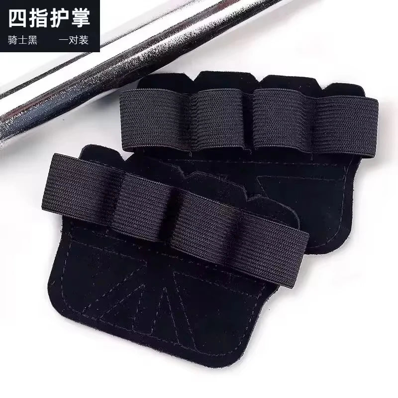 Cowhide Gym Gloves Grips Anti-Skid Weight Power Belt Lifting Pads Deadlift Belt Workout Crossfit Fitness Gloves Palm Protection - Sun Studio