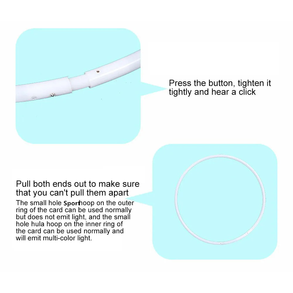 LED Colorful Fitness Circle Performing Arts Abdominal Fat Loss Light Fitness Crossfit Foldable Sport Hoop Gym Fitness Equipments - Sun Studio
