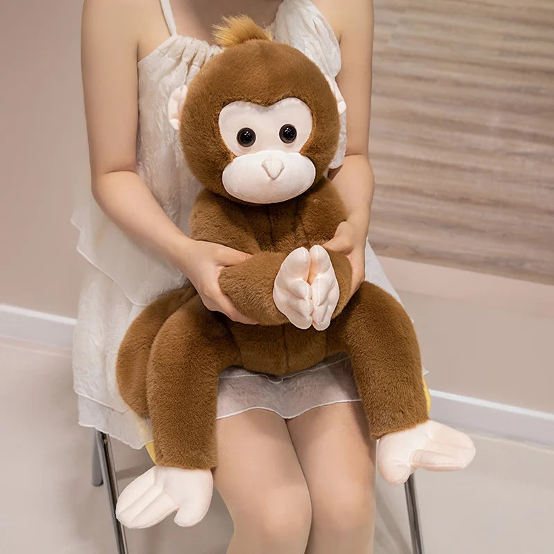 40cm-80cm Big Size Lovely Lifelike Sitting Monkey Plush Toys Soft Stuffed Monkey Doll Cute Animal Doll For Children Home Decor - Sun Studio