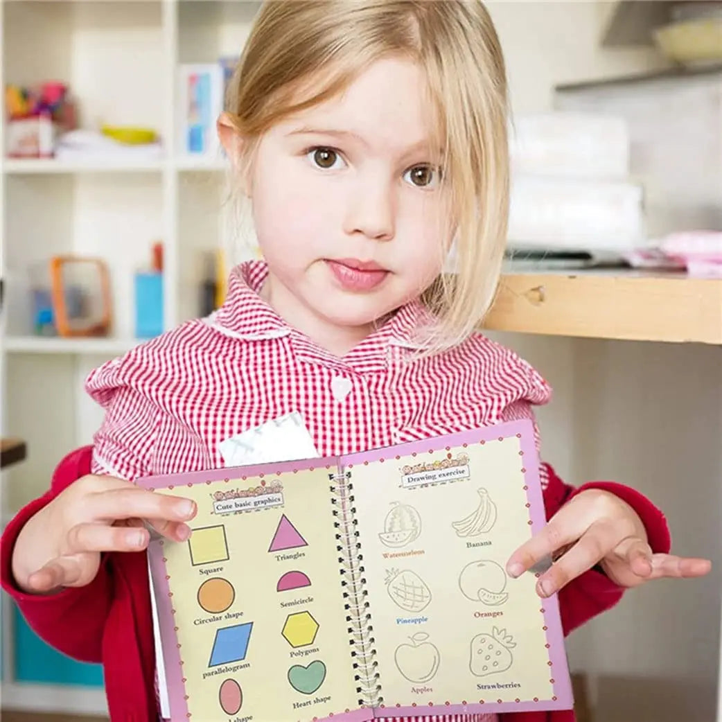 Free Shipping Reusable Montessori Toys French English Spanish Copybooks Pen Writing Sticker Magic Copybook for Calligraphy - Sun Studio