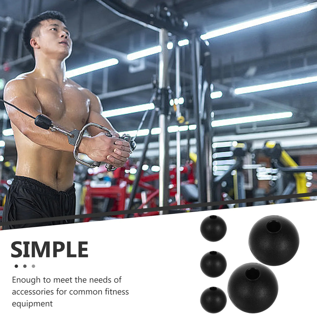 5Pcs Gym Accessories Fitness Cable Ball Stopper Steel Wire Rope Limiters Home Workout Components Pulley Attachment - Sun Studio