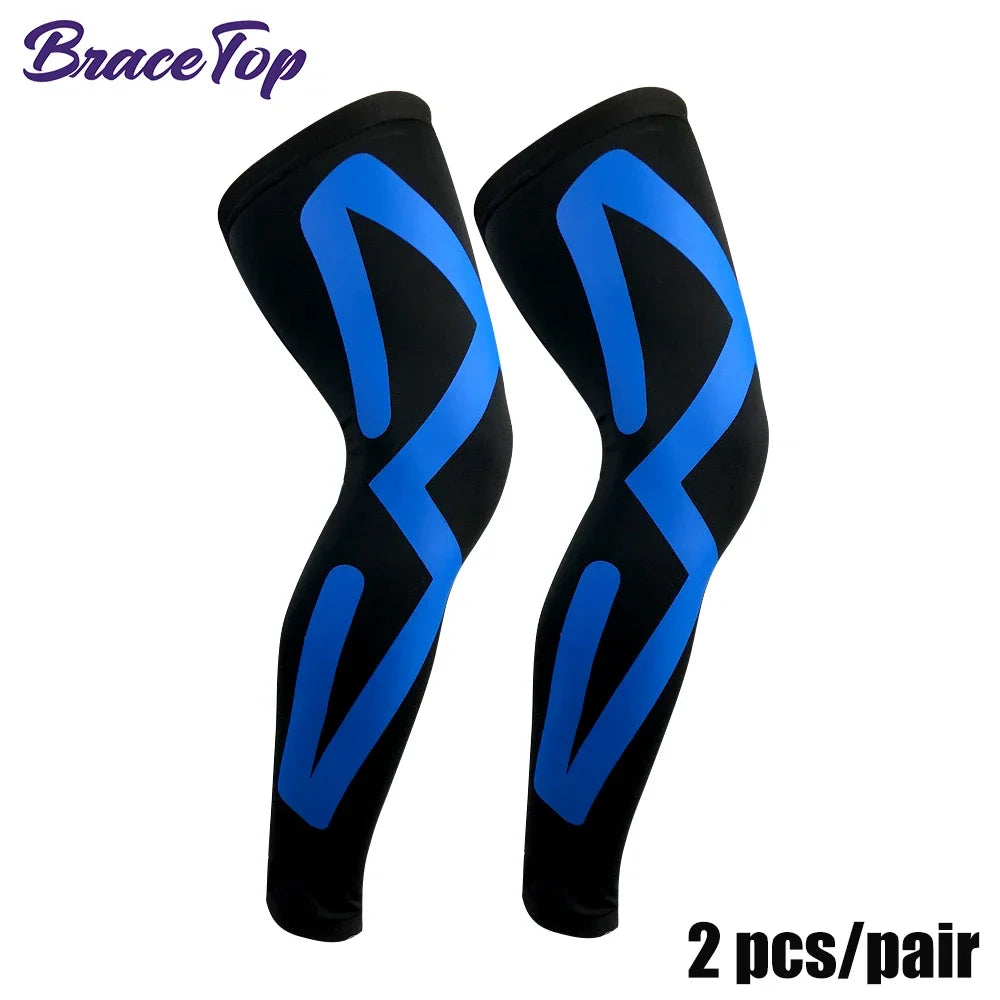 BraceTop 1 Pair Compression Long Socks Men Women Knee Fitness Knee Pad Anti Slip Support Thigh Long Stockings Leg Thigh Sleeves - Sun Studio
