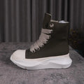 Men Women High-TOP Shoes Casual Canvas Platform Heel Sneakers Luxury Designer Jumbo Lace Up Zip Autumn Black Boots - Sun Studio
