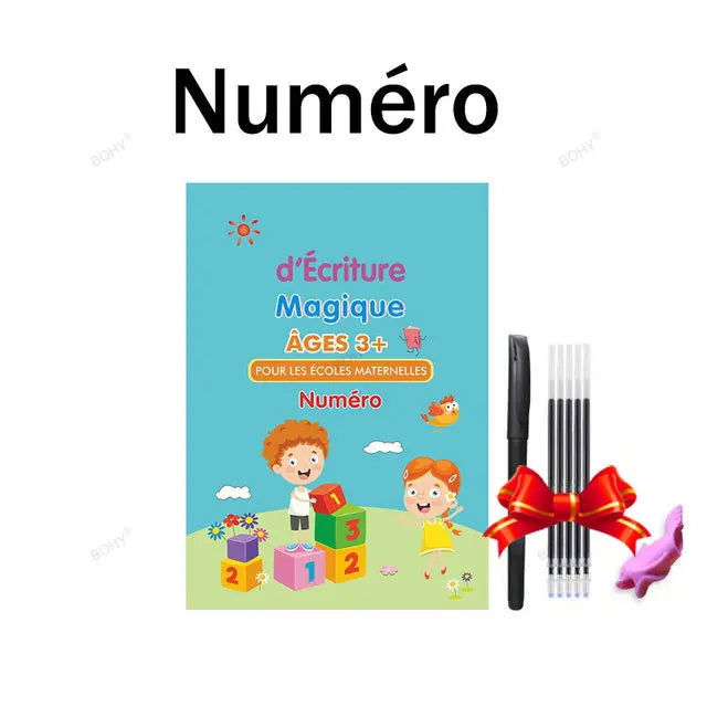 Free Shipping Reusable Montessori Toys French English Spanish Copybooks Pen Writing Sticker Magic Copybook for Calligraphy - Sun Studio