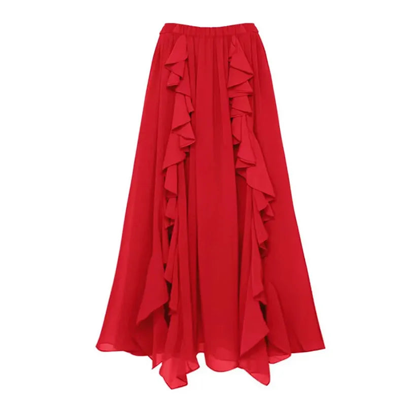 2024 Sexy Women's Swimsuit with Skirt One-Piece Swimwear Vintage Ruffle V Neck Cover Up Bikinis Set Beachwear Bathing Suit