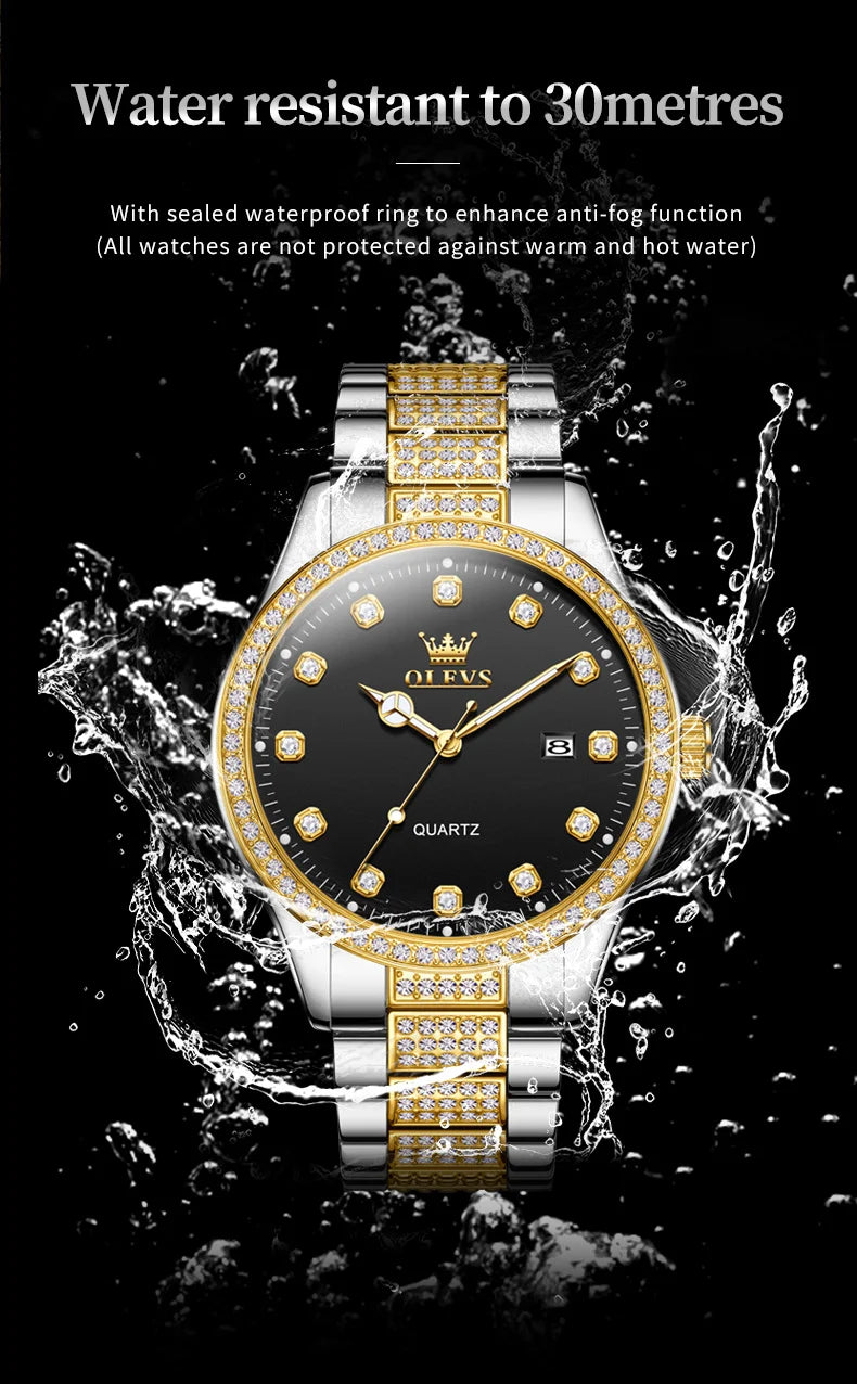 OLEVS New Fashion Mens Watches Top Brand Luxury Quartz Wrist Watch Man Sport Stainless Steel Watch for Men Reloj Hombre 2025 - Sun Studio