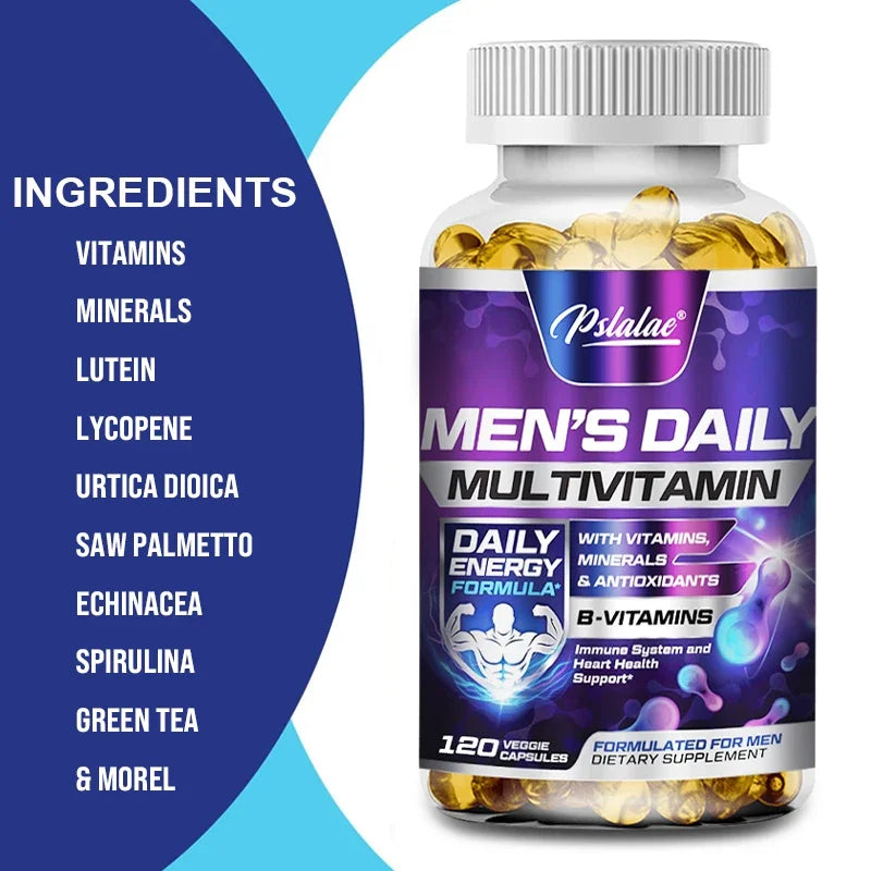 Men's Multivitamin Supplement - Supports Men's Multivitamin with Vitamins A, C, D, E & B12, Zinc, Calcium, Magnesium and More - Sun Studio