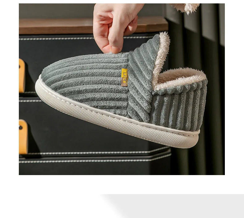 Asgard Men Plush Platform Slippers Winter Warm Outdoor Antiskid Fluffy Soft Cotton Boot Indoor Fashion Cozy Furry Flat Home Shoe - Sun Studio