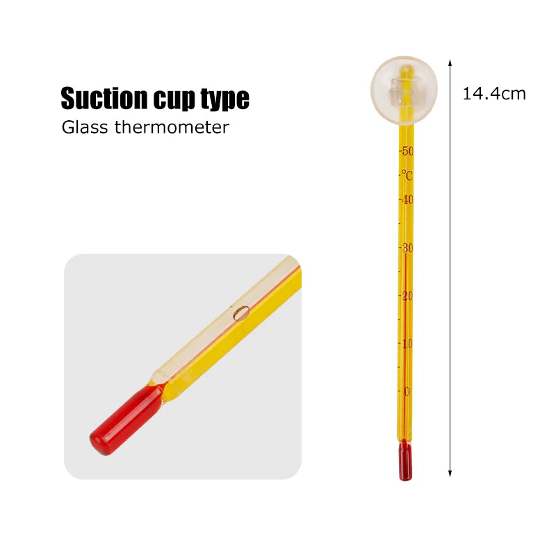 8 Styles Cordless Aquarium Thermometer Lcd Digital External Thermometer Glass Thermometer Fish Tank Mini Suction Cup Thermometer - Sun Studio
