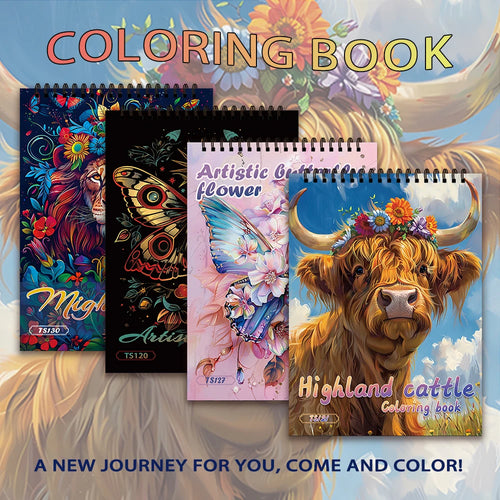 30 Sheets Stress Relief Coloring Book, 11.2x 8.3in,100gsm Thick Paper, Spiral Bound, Halloween Gift, Christmas Gift Option - Sun Studio