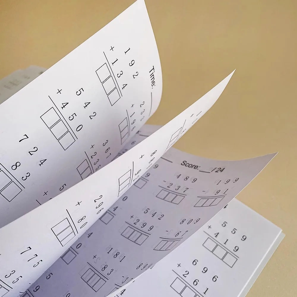 Addition And Subtraction Within 1000 Maths Workbook Primary School Training Book Arithmetic Competition Teaching Aids Montessori - Sun Studio