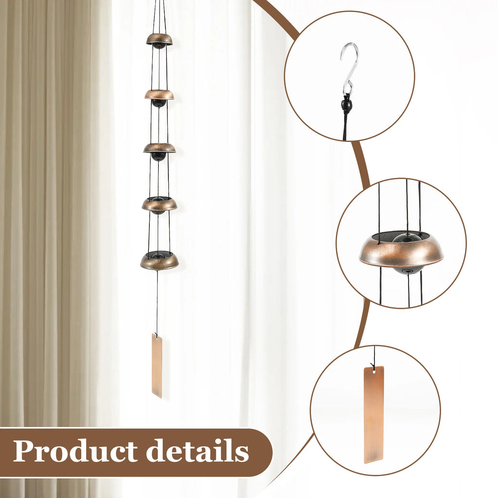 DIY Wind Chime Ornaments Craft and Gifts Kid Birthday Gifts Home Decor Red Copper Craft Wind Chime Outdoor Copper Temple Bells - Sun Studio