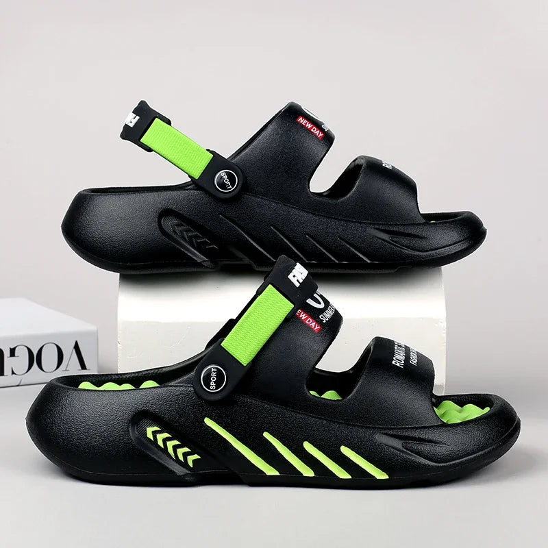 2025 Summer Men's Massage Slippers Outdoor Sandals Beach Comfortable Soft Slides Indoor Casual Shoes Men Sandals Big Size 47 48 - Sun Studio