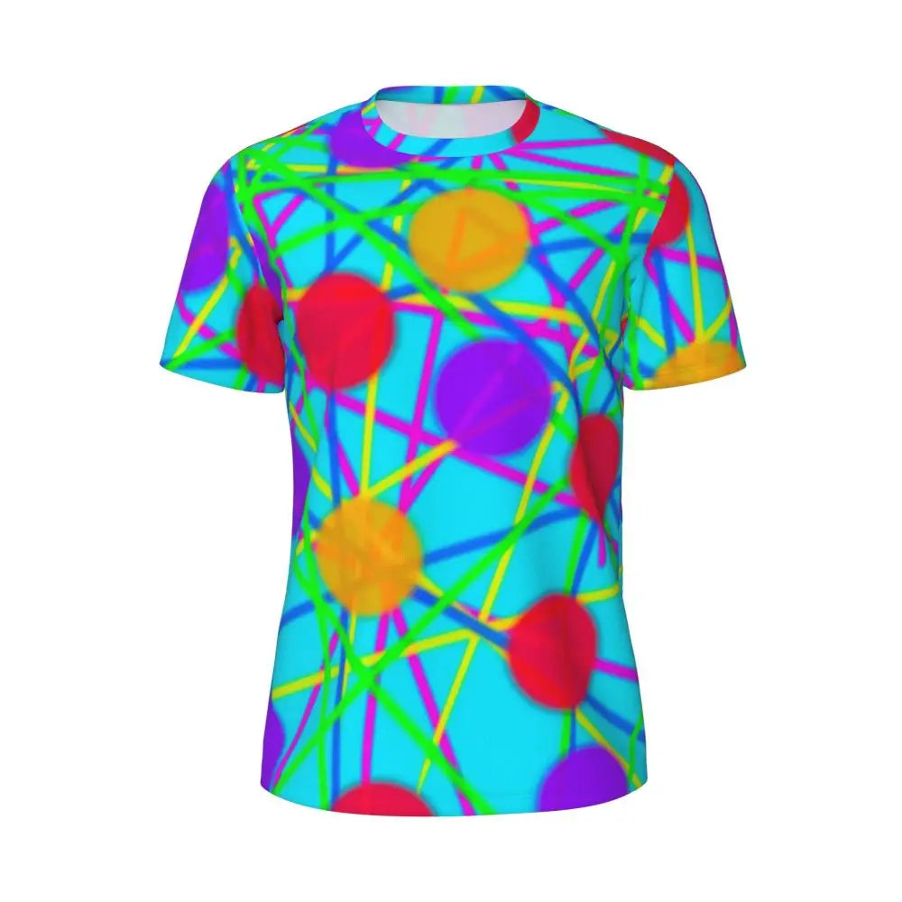Gym T Shirt For Mens Retro Dots And Stripes T Shirts Fashion Blue Line Design Summer Tees O Neck Basic Graphic Clothes Plus Size - Sun Studio