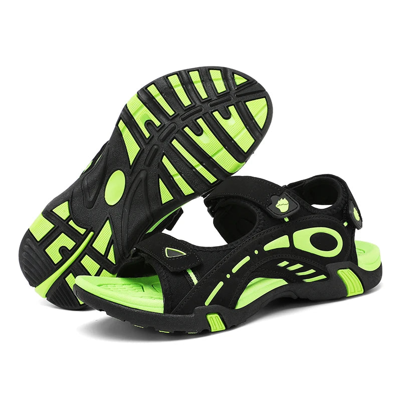 Men High Quality Sandals outdoor fashion Durable Handmade Stitching Flats Close Toe Non Slip hiking Shoe men Beach Sandals - Sun Studio