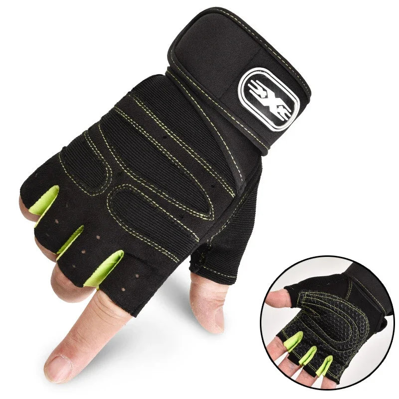 Gym Gloves for Men Women Fitness Weight Lifting Wristband Gloves Body Building Training Sports Exercise Cycling Glove Shockproof - Sun Studio