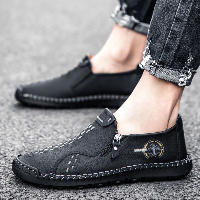 100% cowhide New large-sized men's boots Fashionable casual thick-soled breathable men's shoes Outdoor sports Chelsea boots - Sun Studio