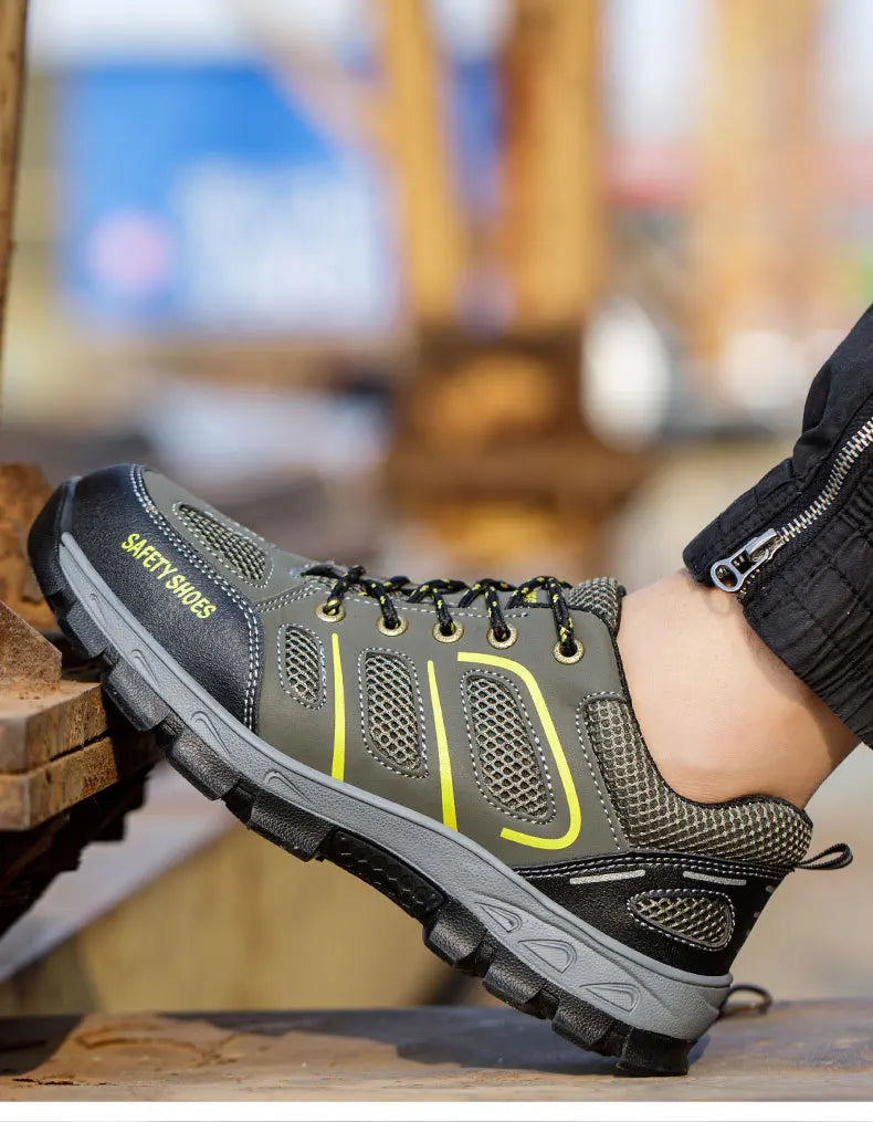 NYWOOH Male Steel Toe Safety Shoes Indestructible Construction Work Shoes Protection Footwear Breathable Hiking Boots For Men - Sun Studio