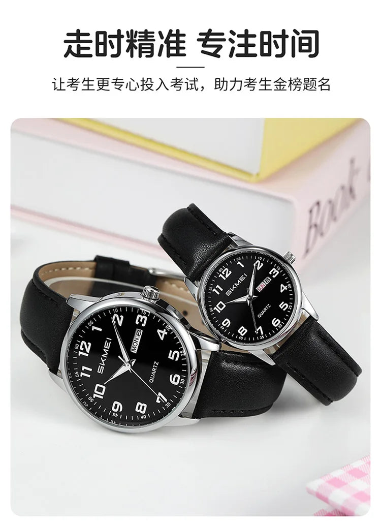 SKMEI Simple Movement Quartz Watches For Men Women Students Date Week Wristwatches Fashion Design Waterproof Watch Reloj Hombre - Sun Studio
