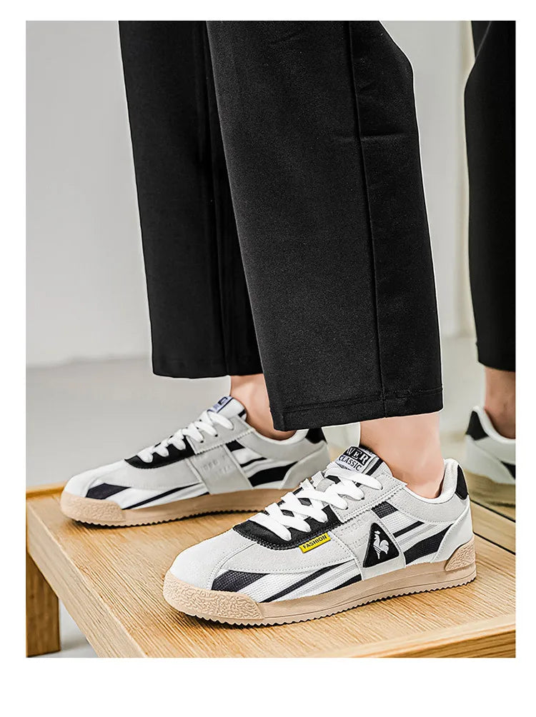 Mens Classic Running Shoes Lace Up Soft Sole Walking Shoes Breathable Flat Fashion 2026 Spring Autumn Tennis Casual Sports Shoes - Sun Studio