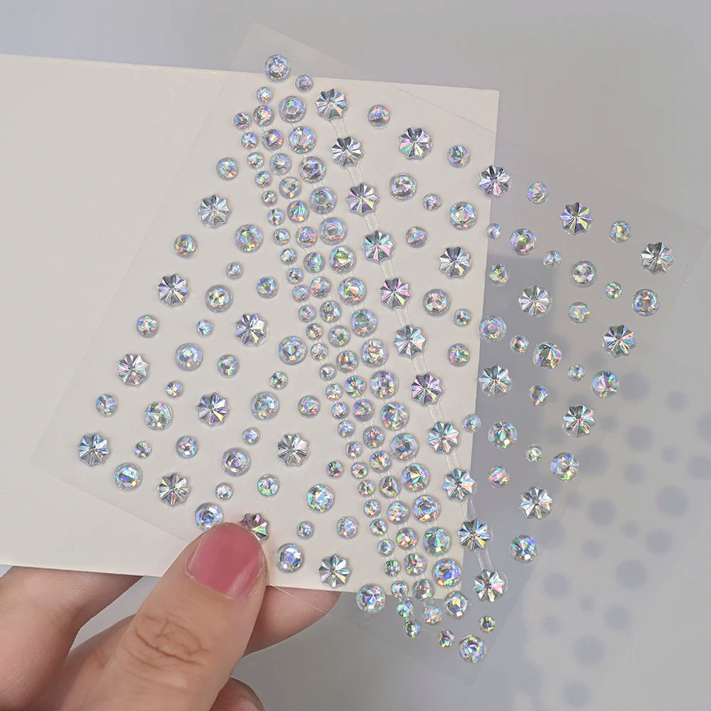 1 Stück Gesicht Diamant-Gem-Sticker, 5D, bunte Strass-Tattoo-Aufkleber, für Festival, Nagel, Körper-Make-up, Bling-Schmuck, DIY Gesichtssticker