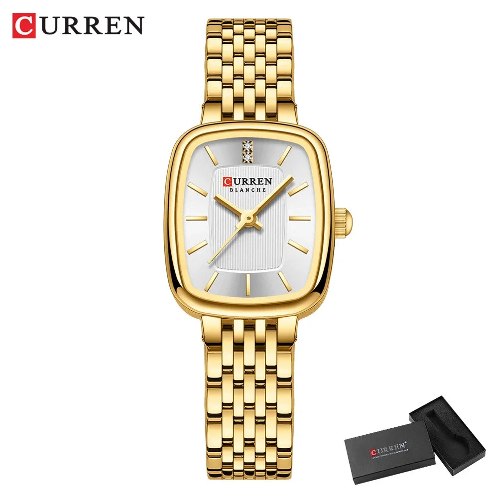 CURREN Luxury Women Watches Fashion Casual FemaleLadies Stainless Steel Quartz Wristwatches Life Waterproof Girlfriend Gift - Sun Studio