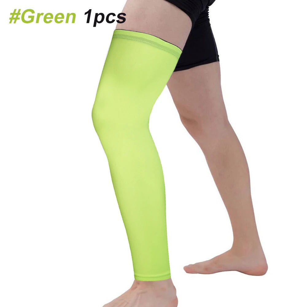 1Pcs Sports Compression Leg Sleeve Breathable Anti-UV Full Length Leg Sleeves for Men Women Football Backetball Cycling Climbing - Sun Studio