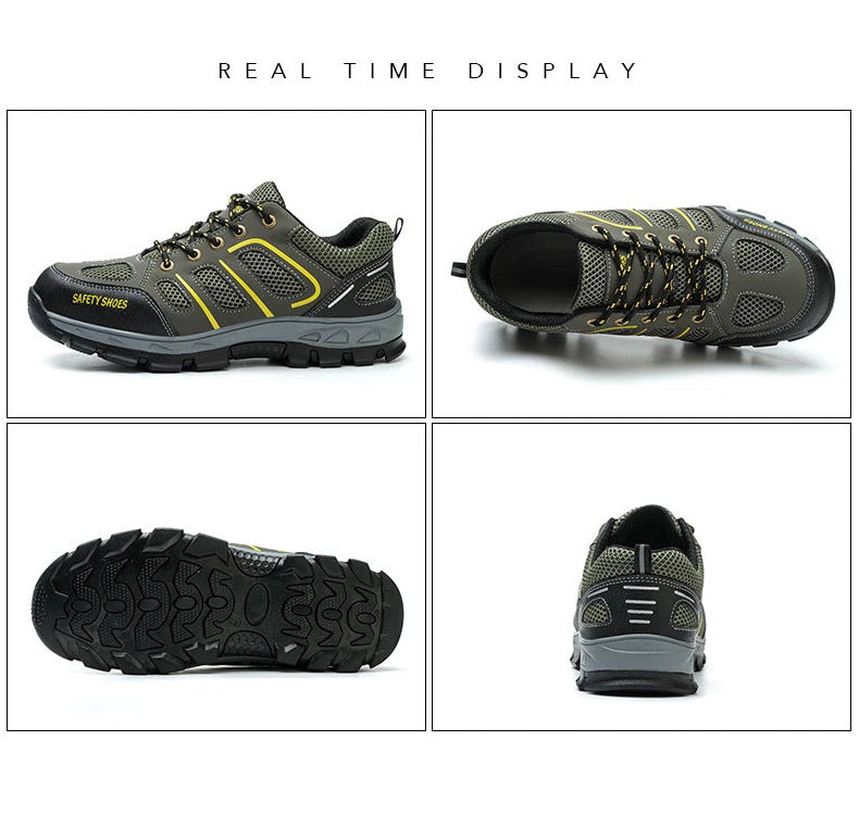 NYWOOH Male Steel Toe Safety Shoes Indestructible Construction Work Shoes Protection Footwear Breathable Hiking Boots For Men - Sun Studio