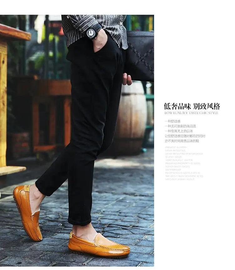 Winter Fur Loafers Men Casual Shoes Cotton Leather Dress Shoes Slip-on Flats Plush Man Moccasins Fleece Lined Driving Shoes - Sun Studio