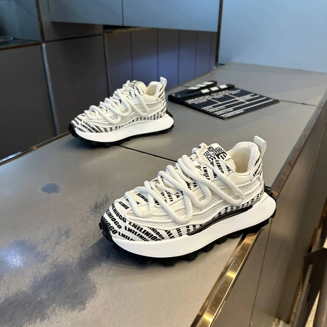 Spring and Autumn New Men's Shoes Thick soled Height Increasing Casual Shoes Comfortable and Breathable Running Sports Shoes - Sun Studio