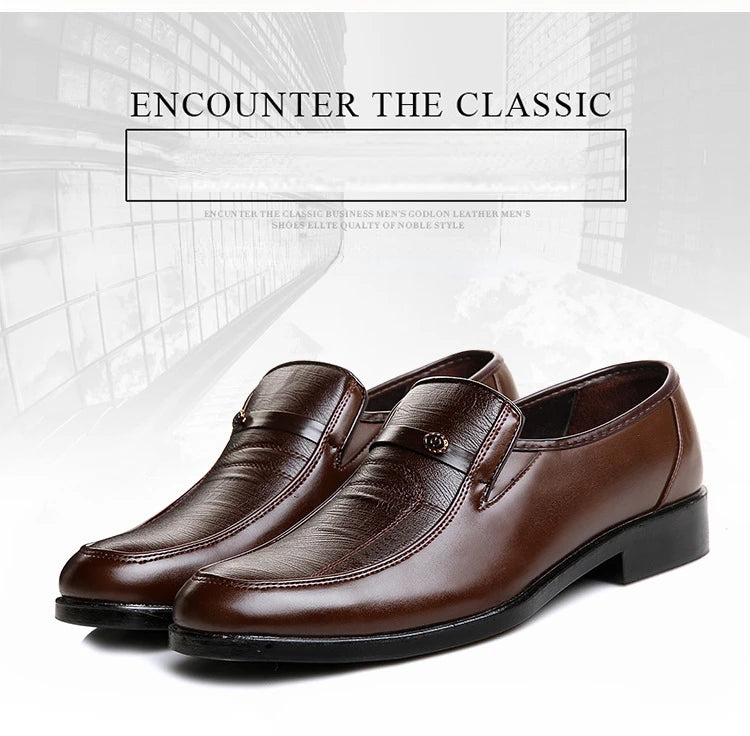 2024 New Leather Shoes for Men High Quality Business Men Dress Shoes comfortable Flats Oxford Breathable Men Party Wedding Shoes - Sun Studio