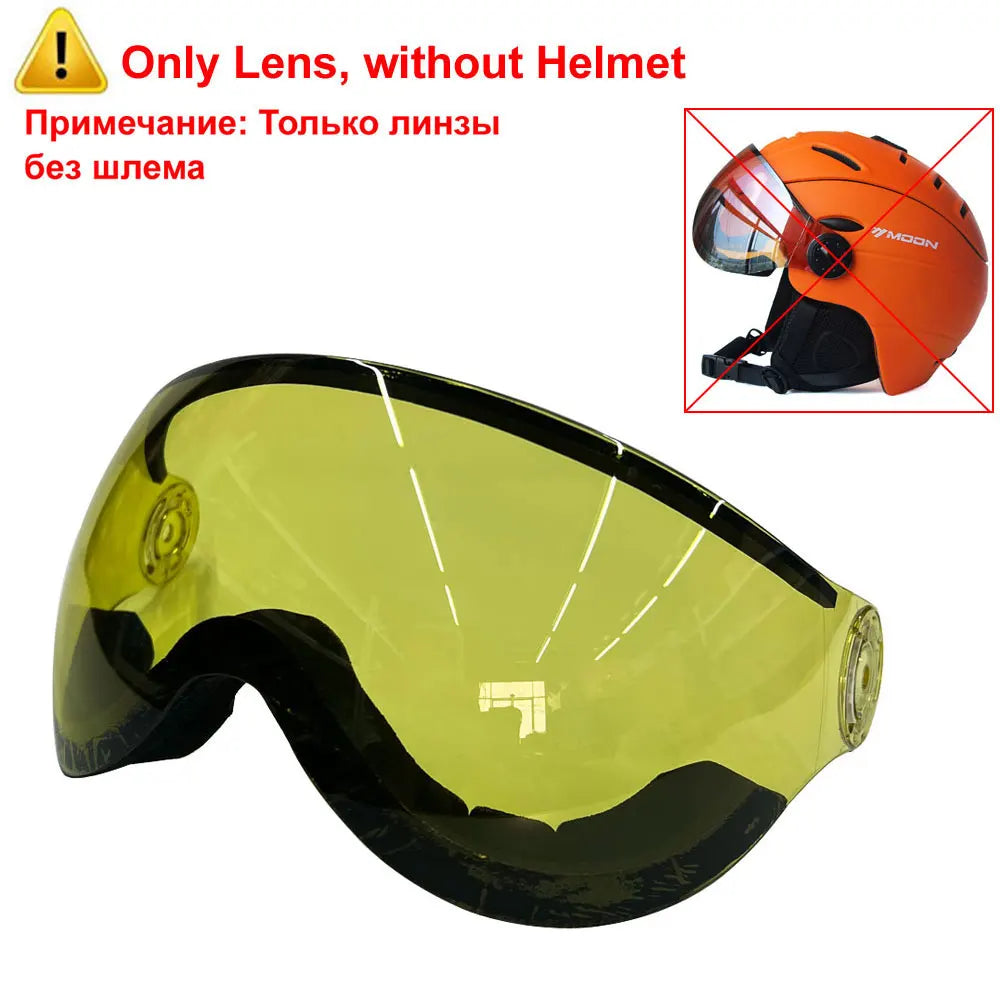 MOON Professional Half-covered Ski Helmet Integrally-molded Sports man women snow Skiing Snowboard Helmets  with Goggles cover - Sun Studio