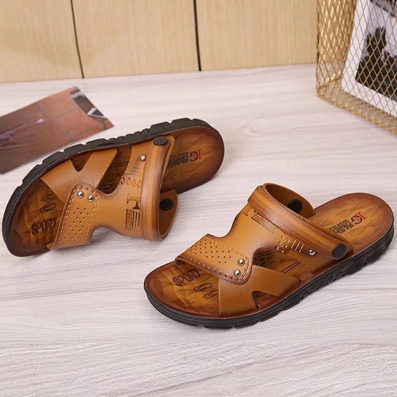 Men's Beach Open Toe Shoes Sandals High Quality Non-slip Men Slippers Breathable Two Uses Male Footwear Mens Summer Outdoor Shoe - Sun Studio
