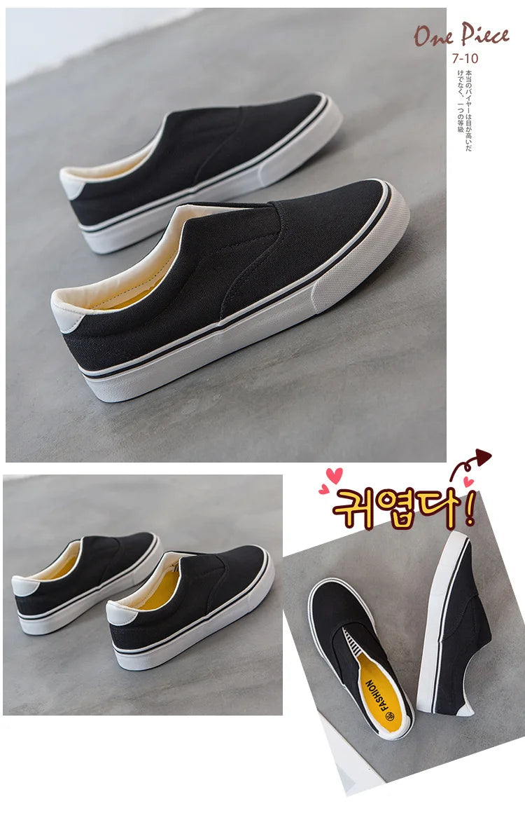 Men's Non-slip Skateboard Shoes Breathable Canvas Shoes Men's Casual Cloth Shoes Solid Color Flat Comfortable White Sneakers - Sun Studio