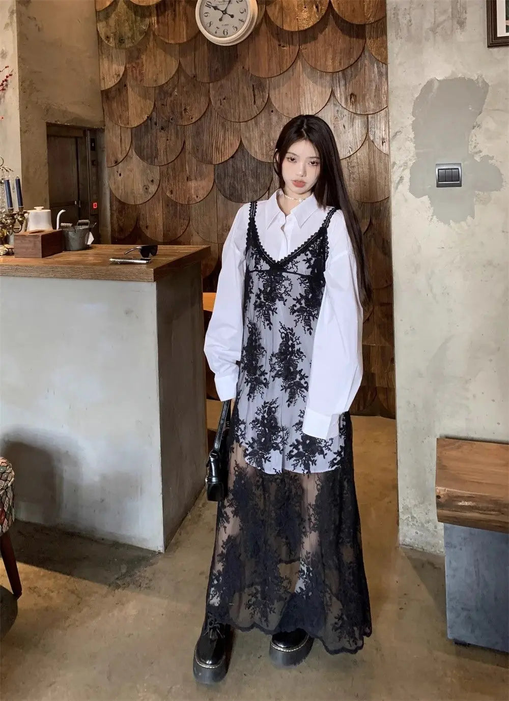 Solid Dresses Women Summer Girls Embroidery Lace Designed Korean Style Layering Streetwear Prevalent Attractive Leisure Trendy - Sun Studio