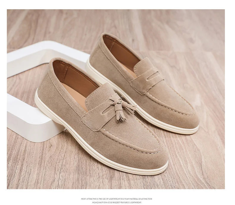 Fashion Men's Casual Shoes British Classic Tassel Loafers Moccasins Lazy Outdoor Flat Shoes‌。 - Sun Studio